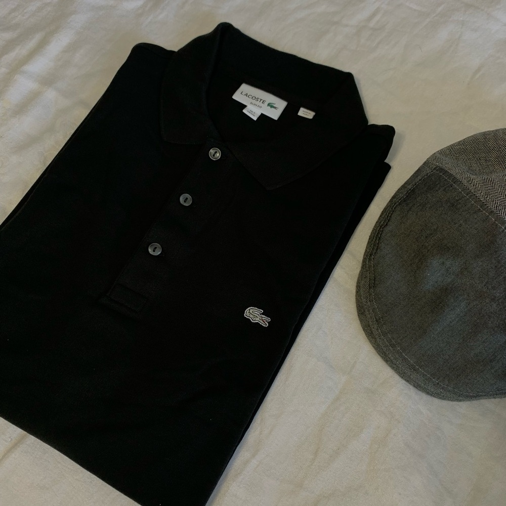 NWOT Lacoste Men's Black Polo Shirt fr 7 xxl